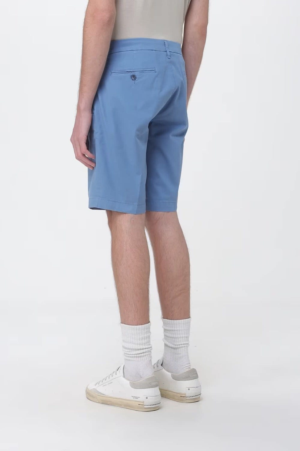 Back view of the REHASH Essential Beige Men's Chino Shorts - Valérie Simon