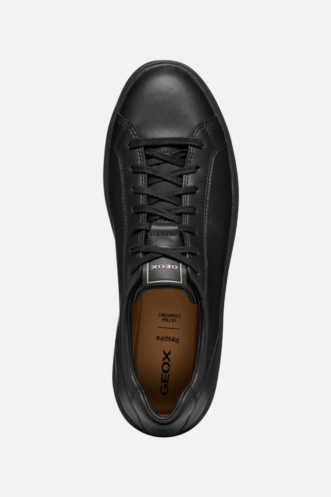 Vue de côté sneaker Geox gris foncé en cuir à lacets pour homme - Valérie Simon