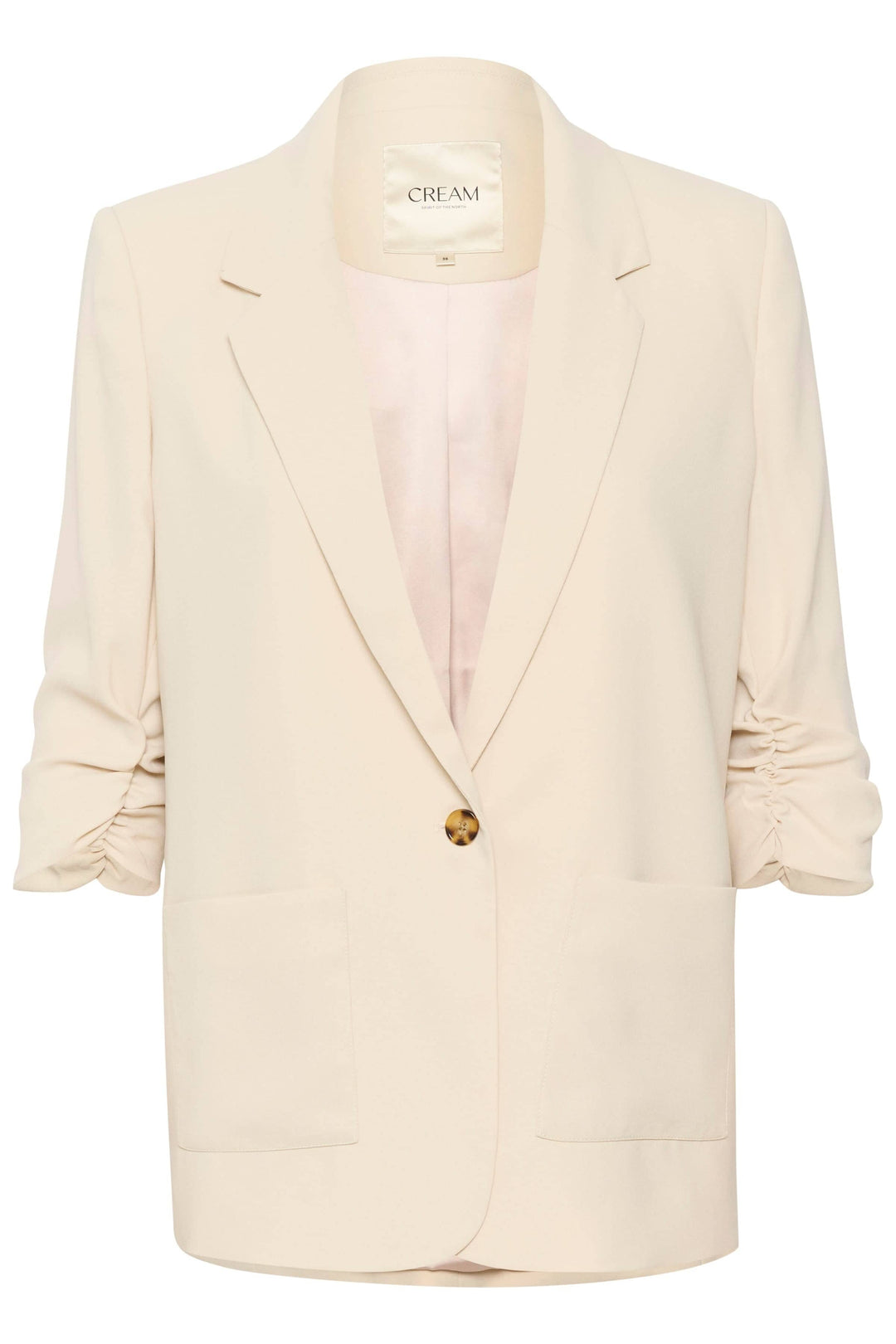 Veston Cocamia féminin en polyester, couleur crème, idéal pour les femmes professionnelles et occasions décontractées.