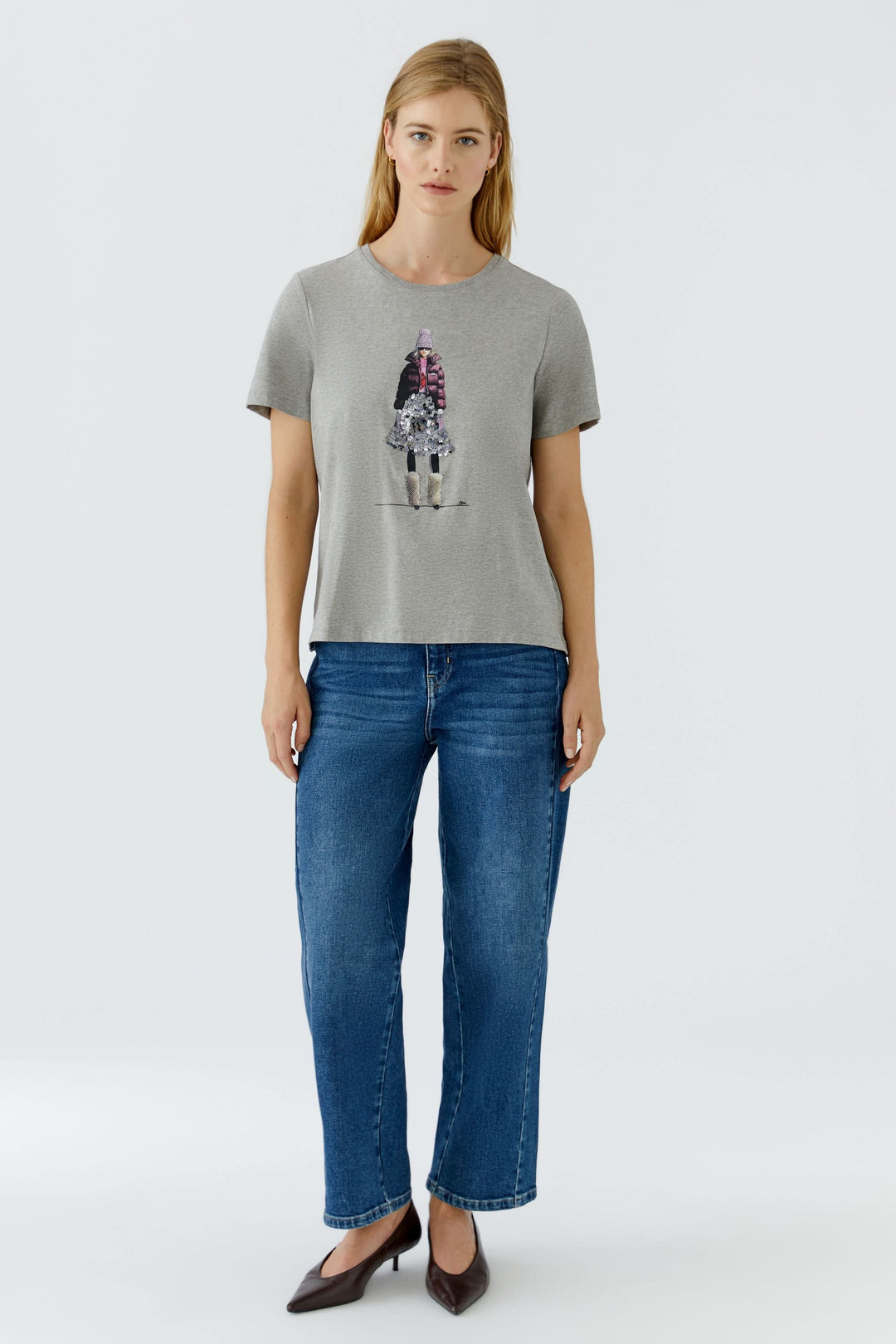 T-shirt à imprimé mode et détails scintillants pour femme Oui