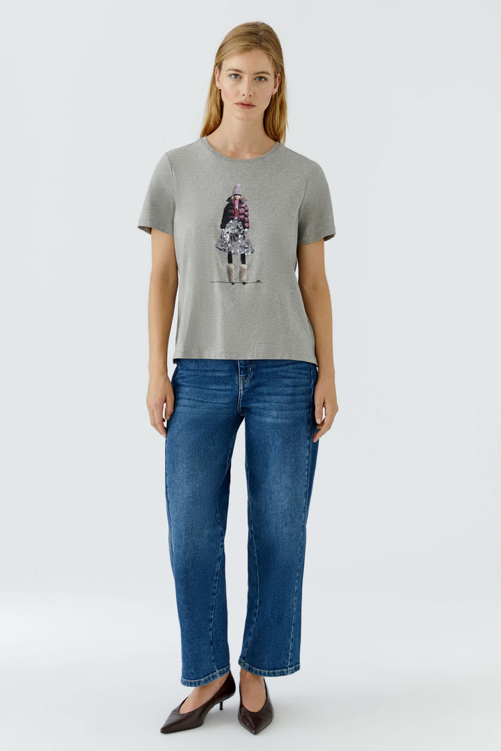 T-shirt à imprimé mode et détails scintillants pour femme Oui