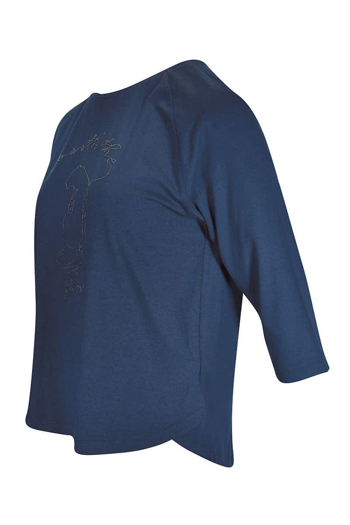 T-shirt à manches trois-quarts à motif brodé pour femme kennys