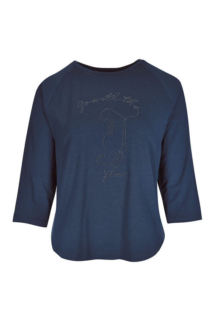 T-shirt à manches trois-quarts avec motif brodé pour femme kennys