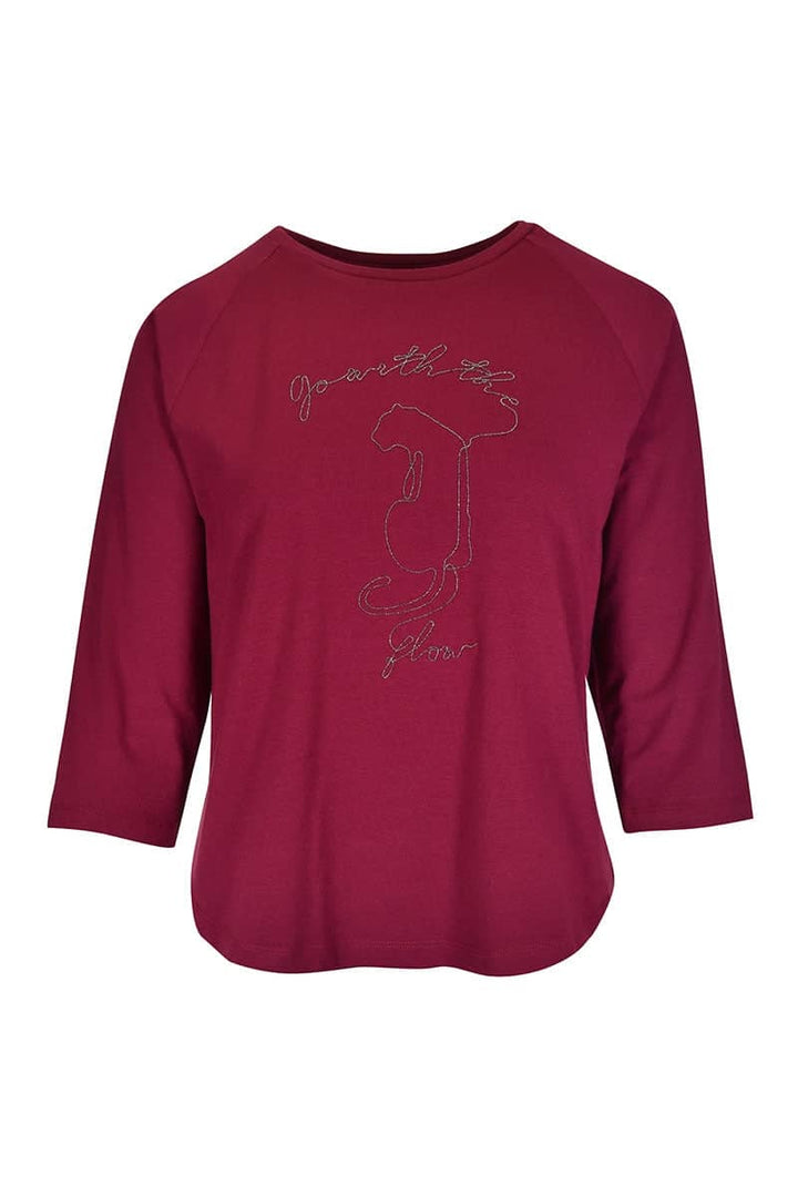 T-shirt à manches trois-quarts et motif brodé pour femme kennys