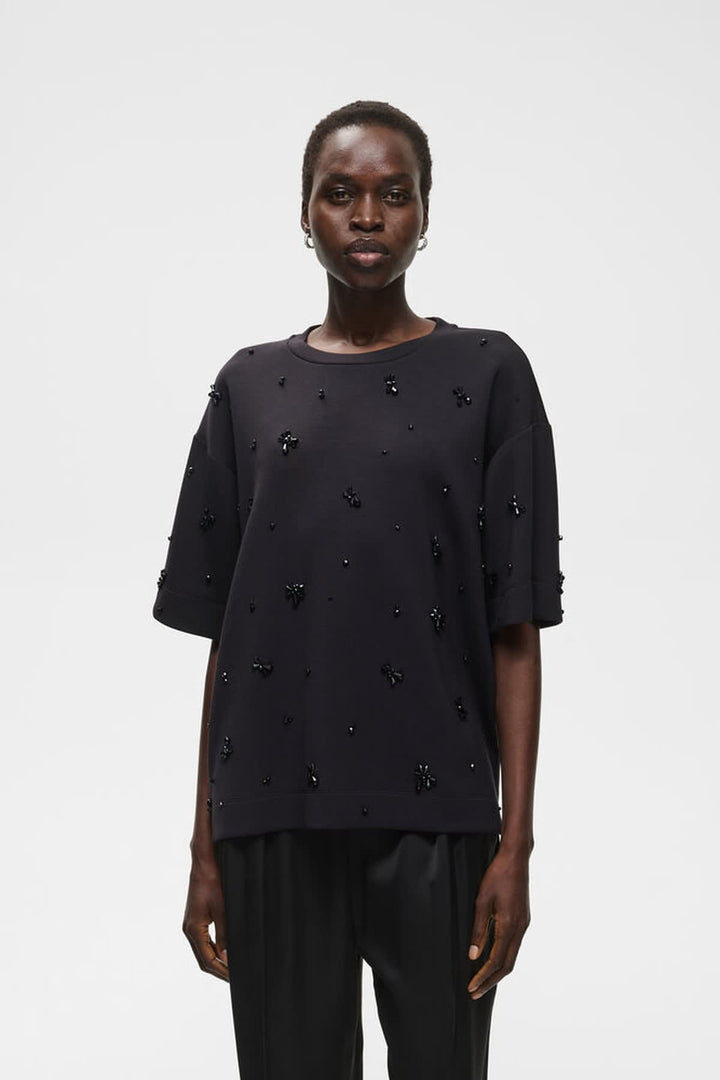 T-shirt orné de perles et cristaux vue de face pour femme Inwear