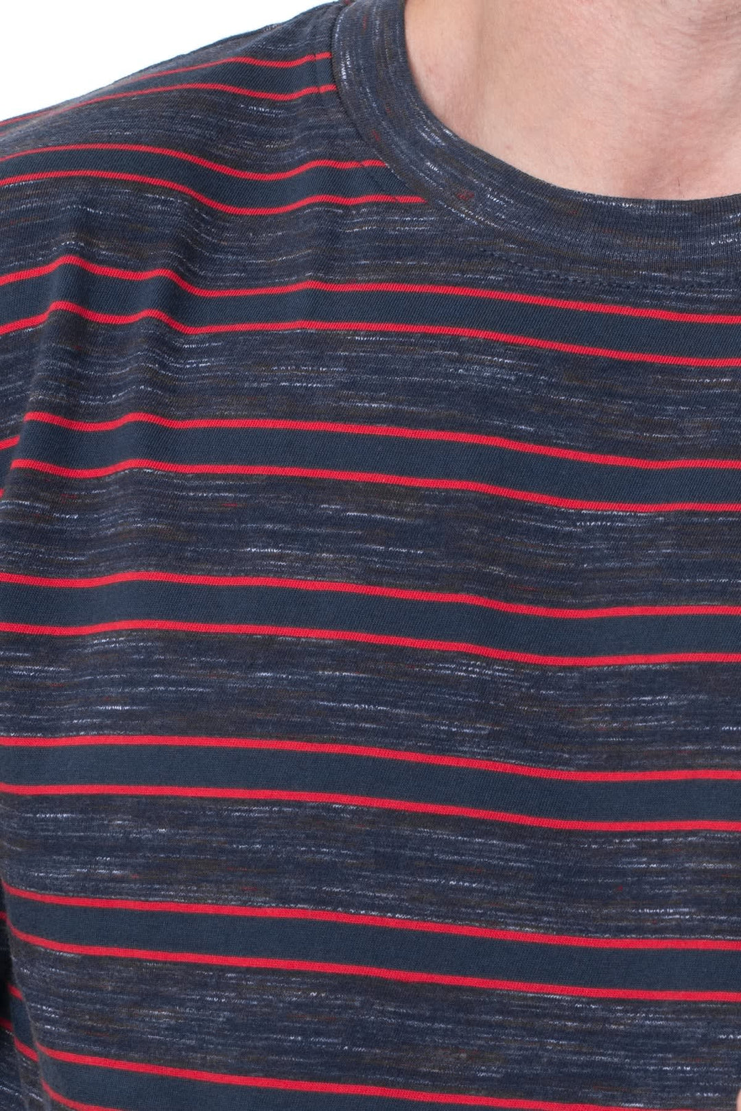Back view of the blue and white Tom Tailor striped men&