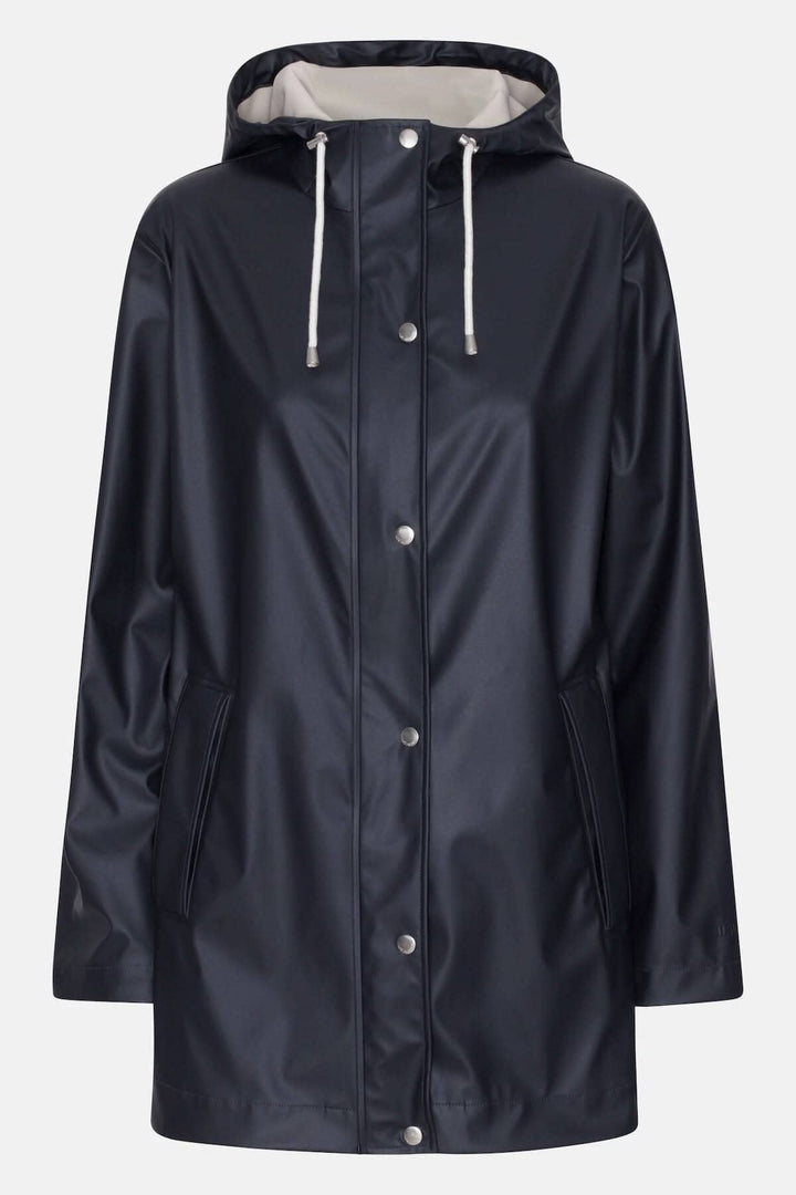 Imperméable à coupe droite en tissu léger et imperméable, avec capuche et couture soudée, parfait contre la pluie.