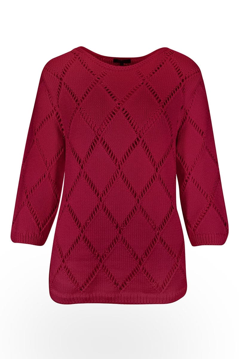 Tricot ajouré à motif losanges pour femme kennys