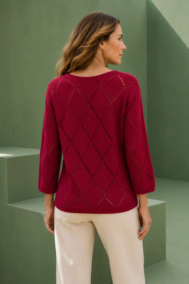 Tricot ajouré à motif losanges pour femme kennys