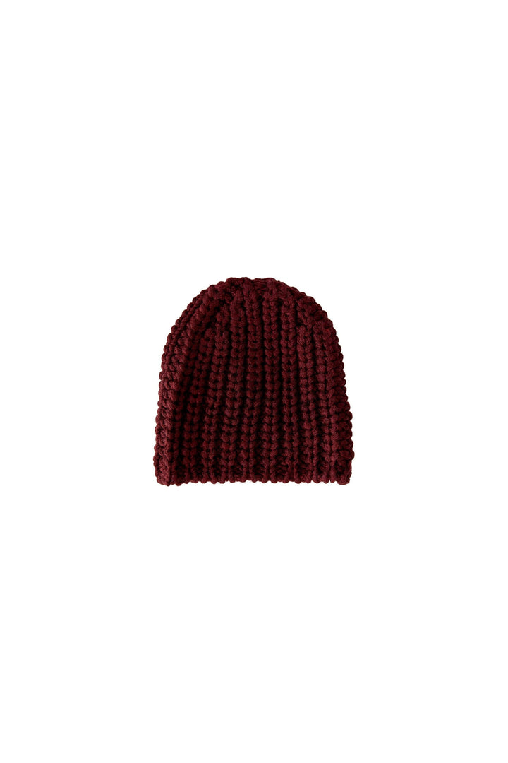 Tuque en tricot côtelé à revers vue de face pour femme Oui