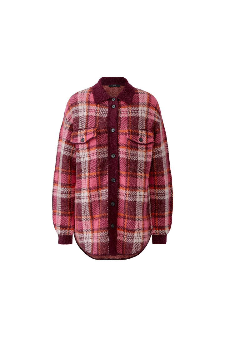 Veste-chemise à carreaux avec poches plaquées vue de face pour femme Oui