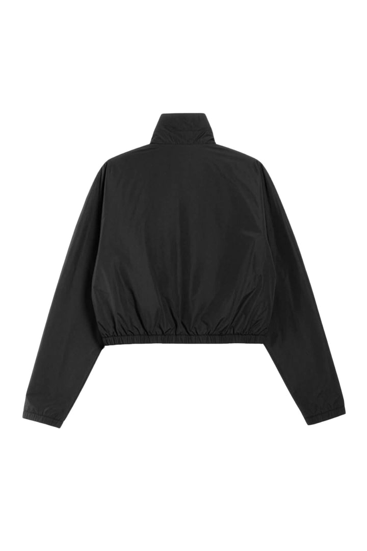 Veste courte Mobi zippée texturée vue de face pour femme xenia