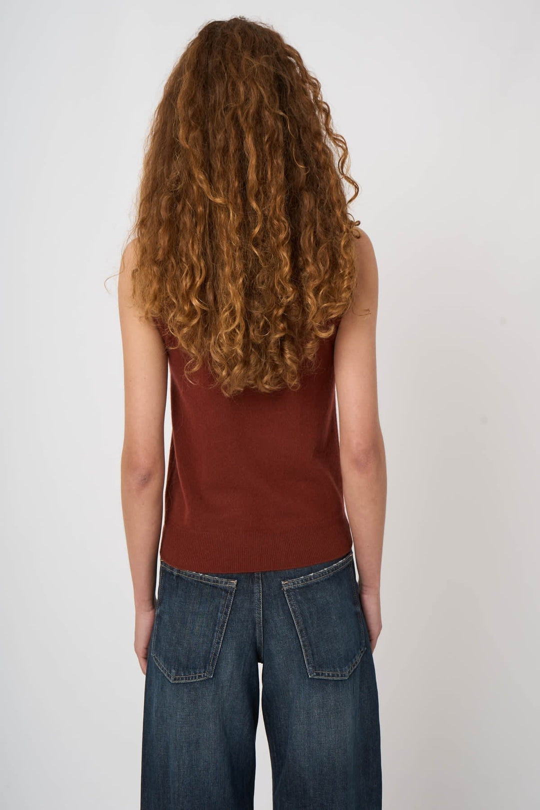 Veste de tricot col rond sans manches pour femme Repeat Cashmere