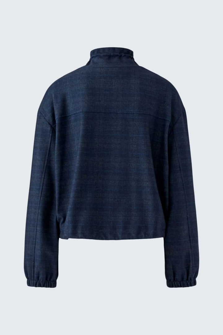Veste en jersey à carreaux vue de face pour femme Oui
