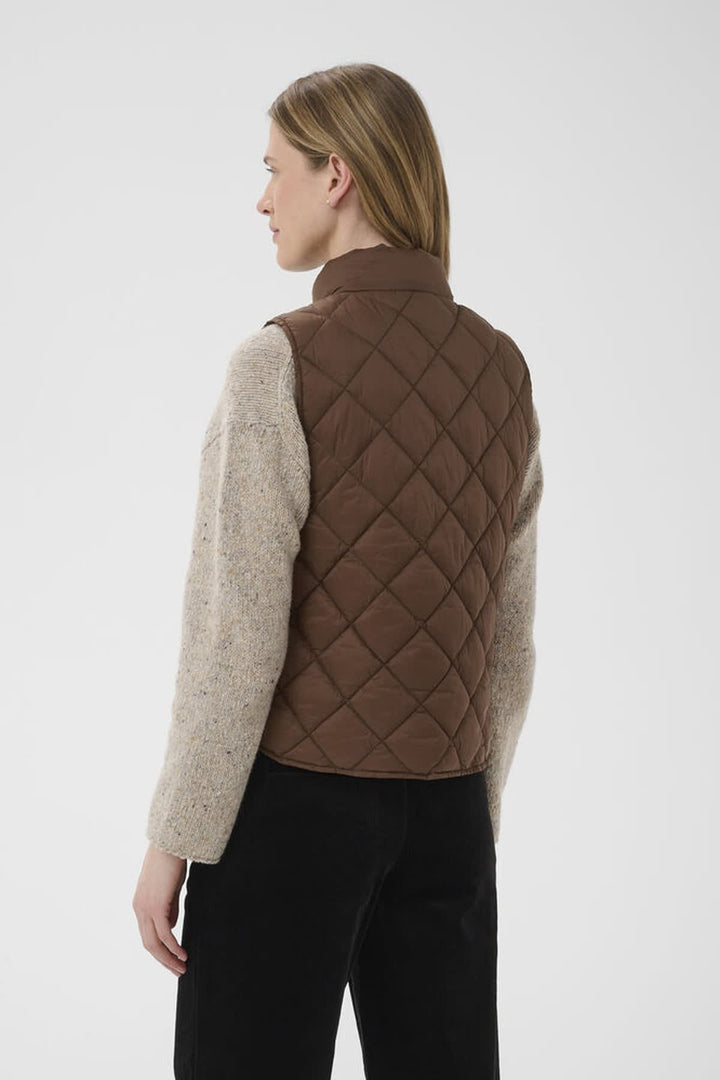 Vue arrière veste matelassée Part Two Carlota femme beige avec texture capitonnée - Valérie Simon