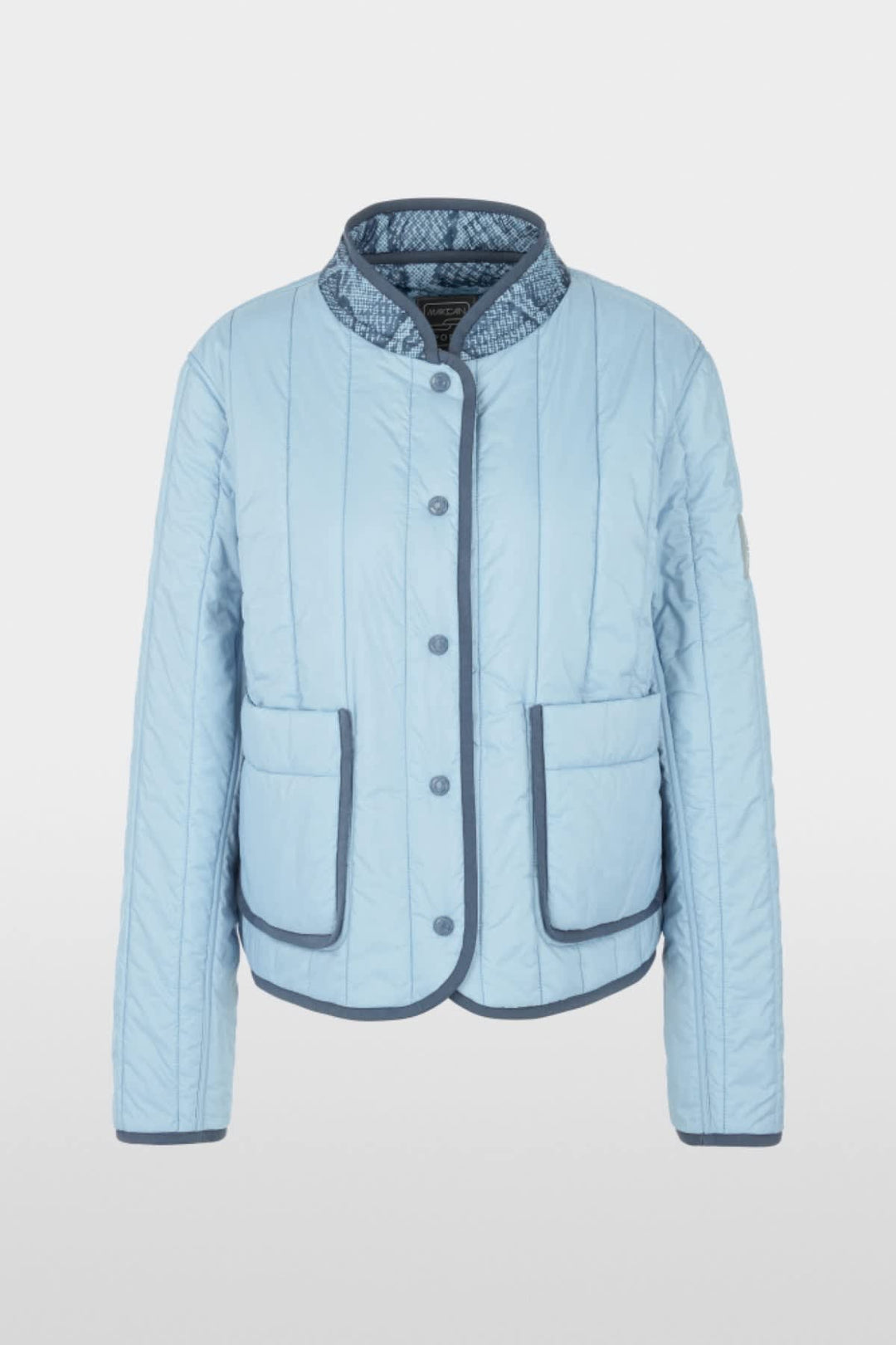 Vue de côté veste réversible Marc Cain bleu pour femme avec matelassage distinct - Valérie Simon