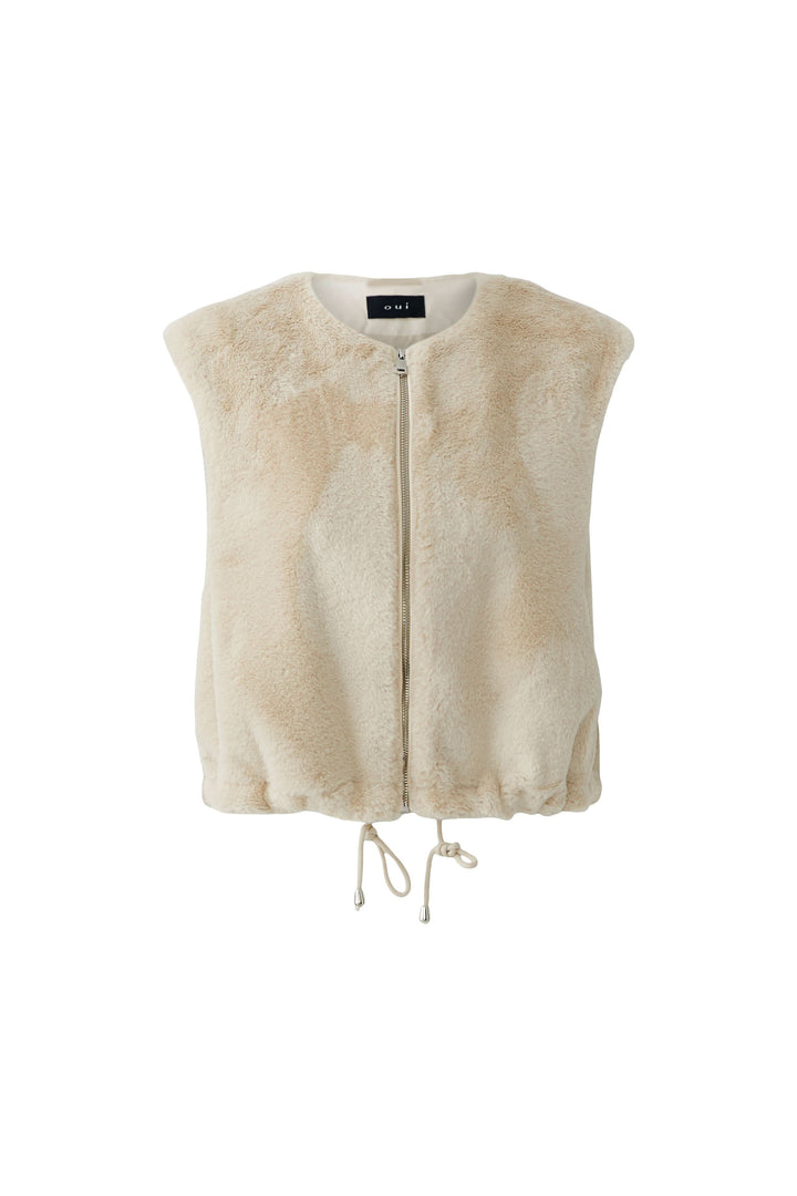 Veste sans manches en fausse fourrure pour femme Oui