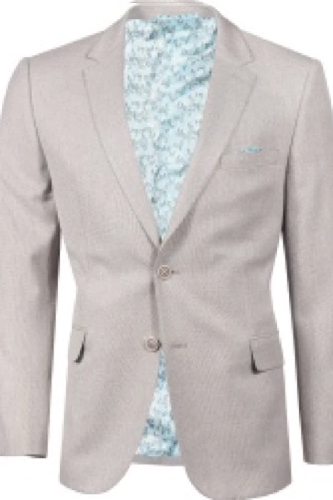 Maldo Textured Formal Blazer for Men in Blue with Front Pockets, Detailed View - Valérie Simon