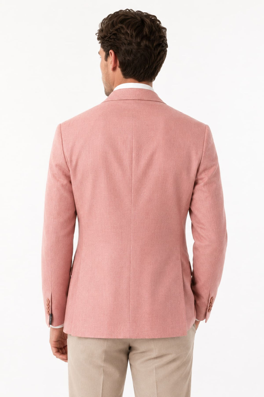 Vue de côté veston texturé Lief Horsens pour homme gris avec boutons métalliques - Valérie Simon