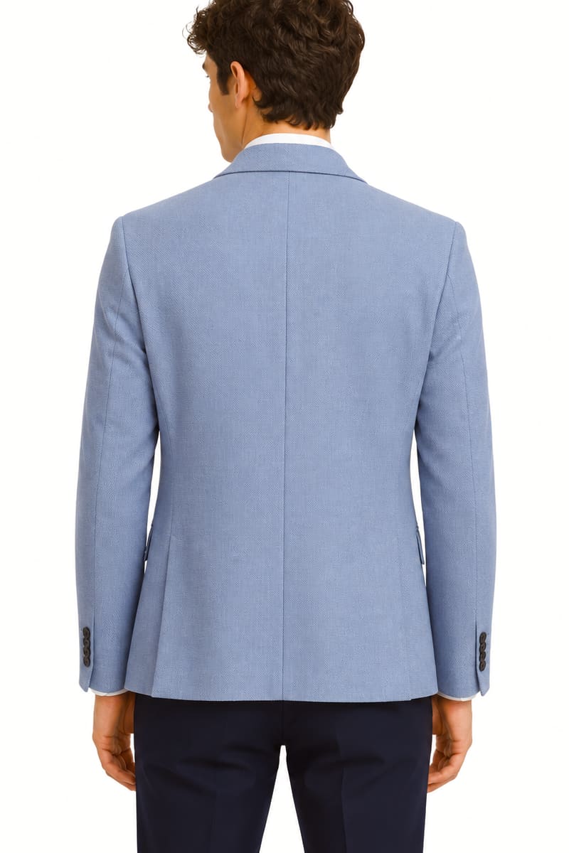 Front view of the Lief Horsens textured gray men's jacket with patch pockets - Valérie Simon