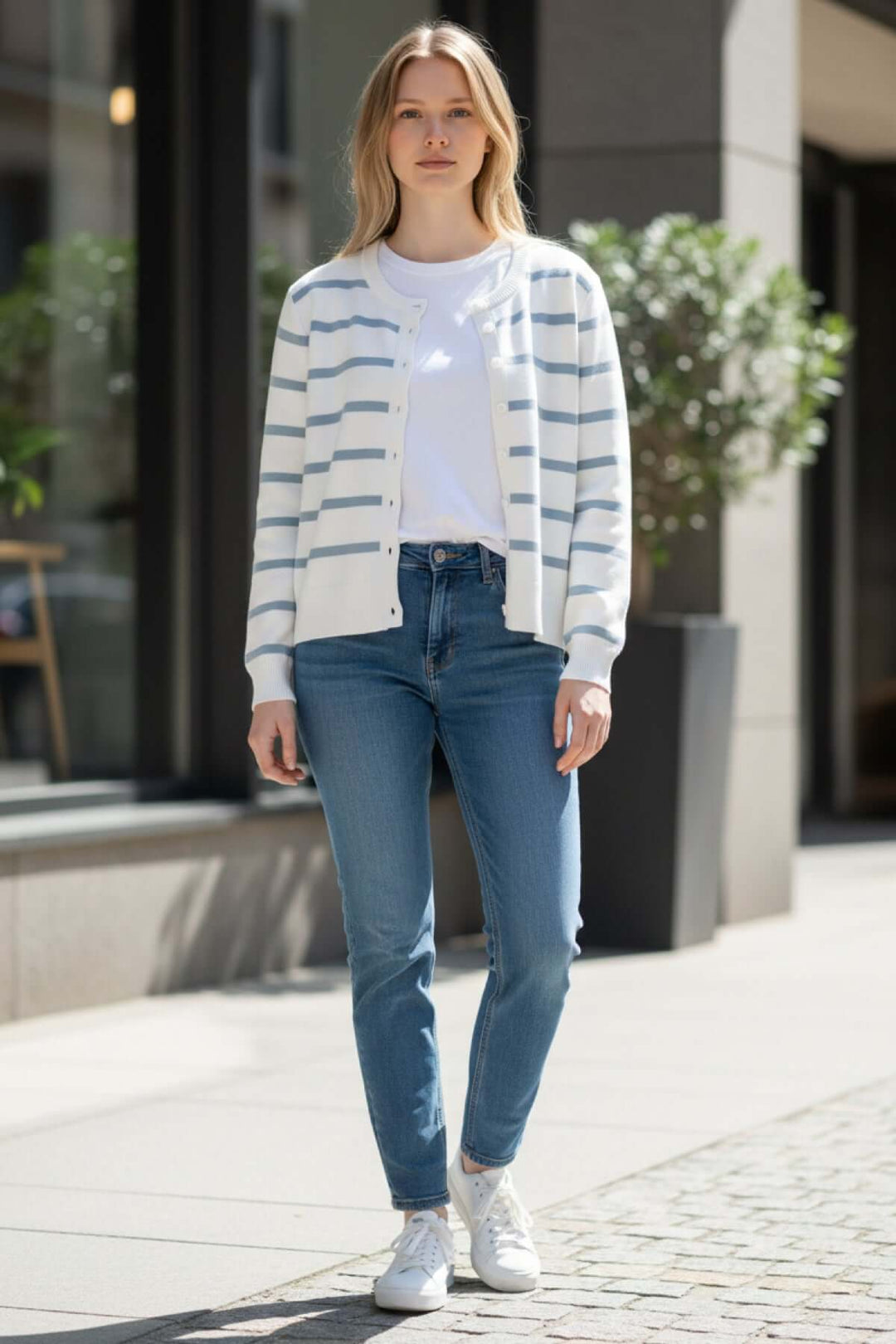 PERPIGNAN buttoned striped cardigan