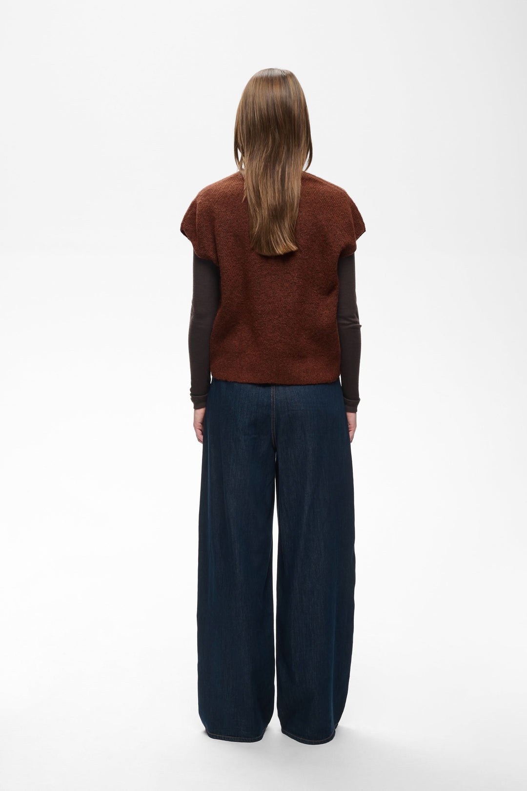 Veste sans manches Guna en maille à col V