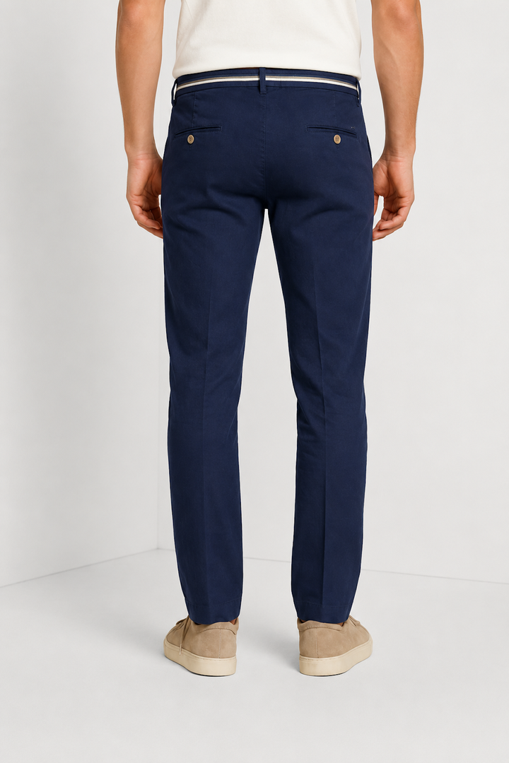 Turin Oxford Linen and Cotton Pants Fit—Modern Style