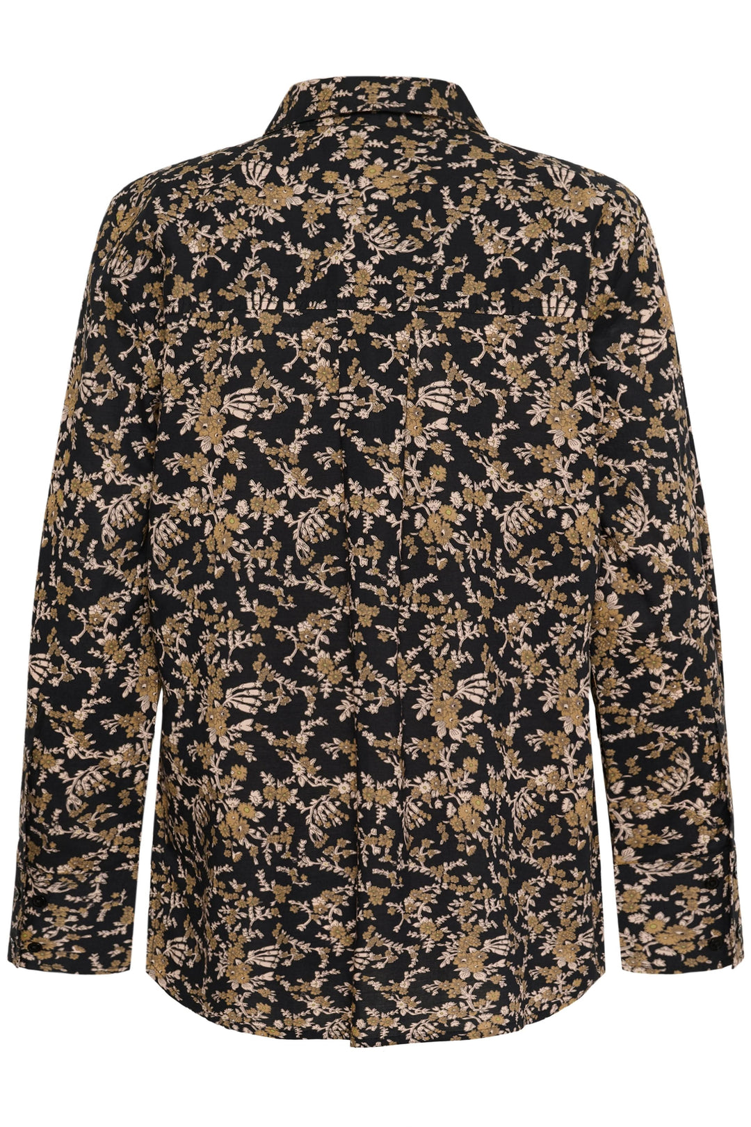 Blouse Sveja à imprimé floral, vue arrière, col chemise, coupe fluide, élégante et confortable.