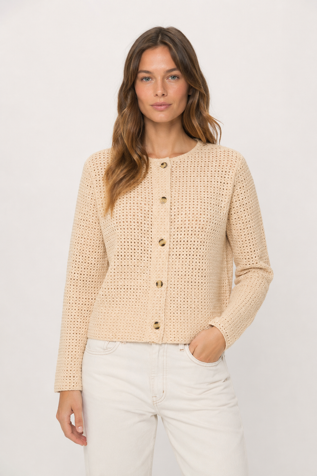 Cardigan Brendal en maille ajourée
