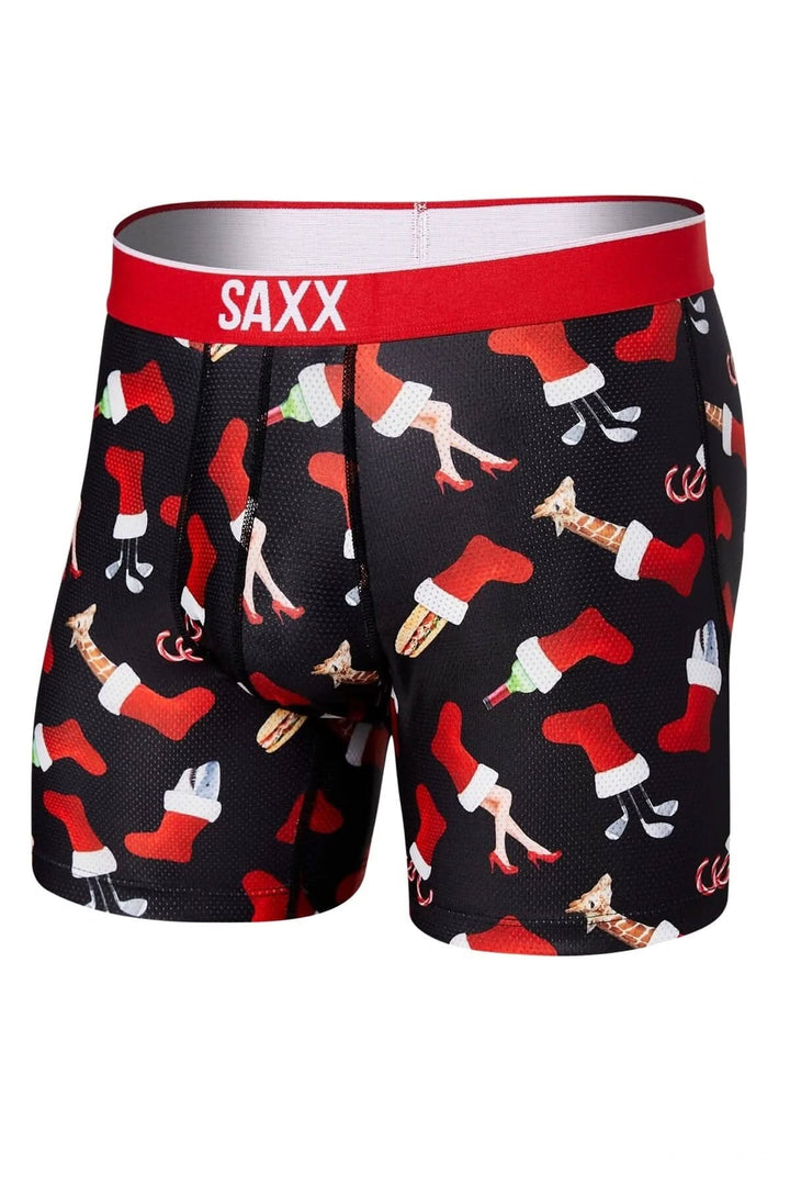 Boxer de Noël SAXX, motif festif de chaussettes, parfait pour vos séances d&