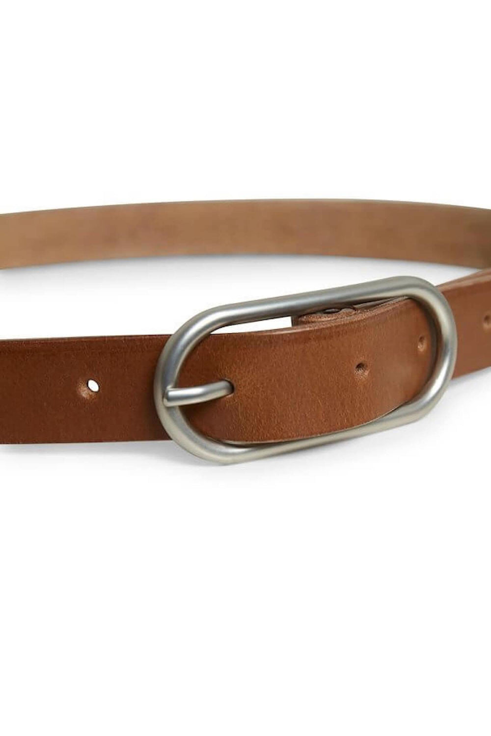 Ceinture Erleta en cuir marron avec boucle en métal, élégante et durable, parfaite pour tous les styles.