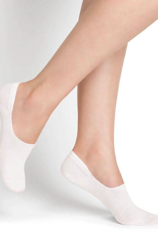 Chaussettes invisibles en coton, blanches, confortables et respirantes, lot de 2. Idéales pour un look discret.