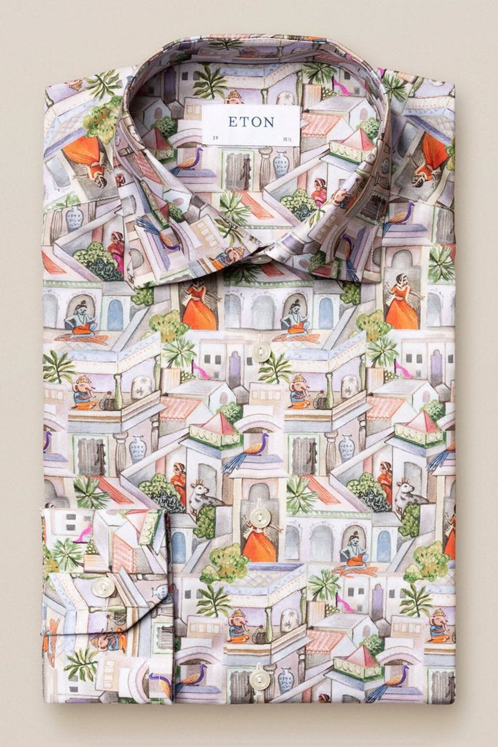 Chemise Eton avec impression vibrante d&