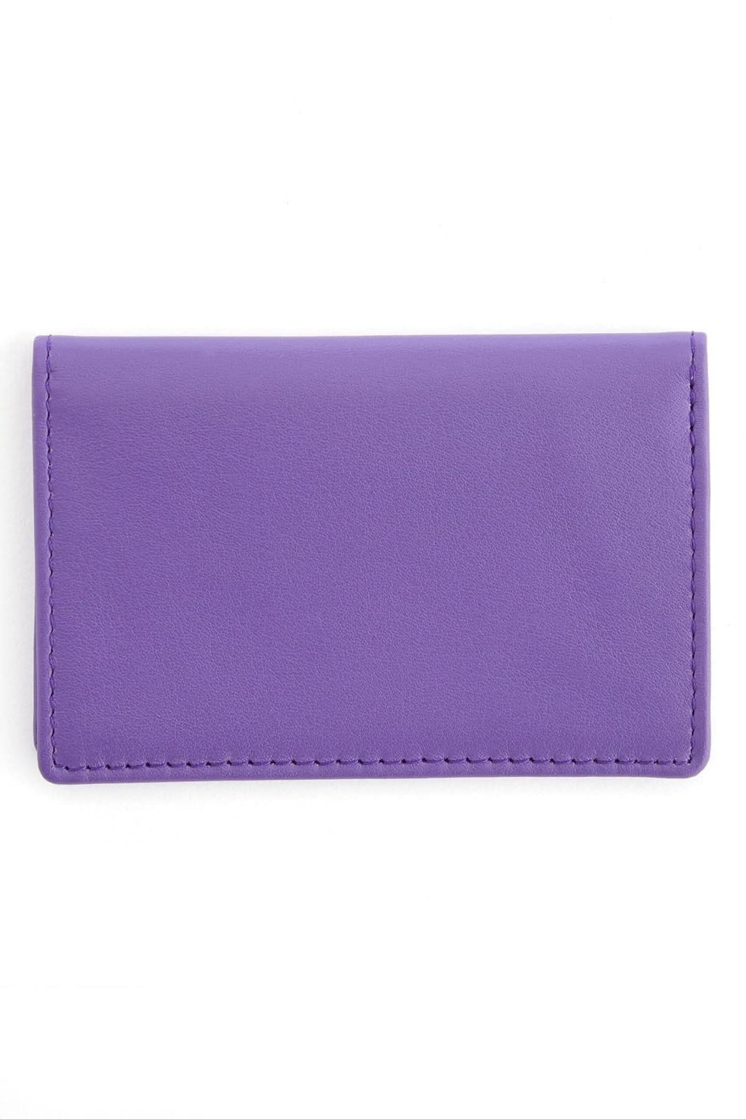 Étui compact violet en cuir pour cartes d&