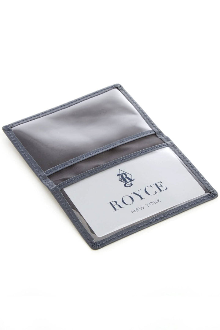 Étui compact en cuir avec fenêtres pour cartes, personnalisé avec monogramme, idéal pour cartes d&