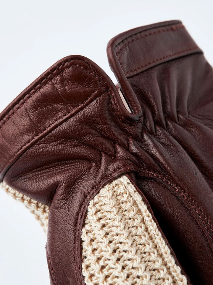 Gant classique en cuir Adam avec dos en crochet de coton, idéal pour l'automne et l'hiver.