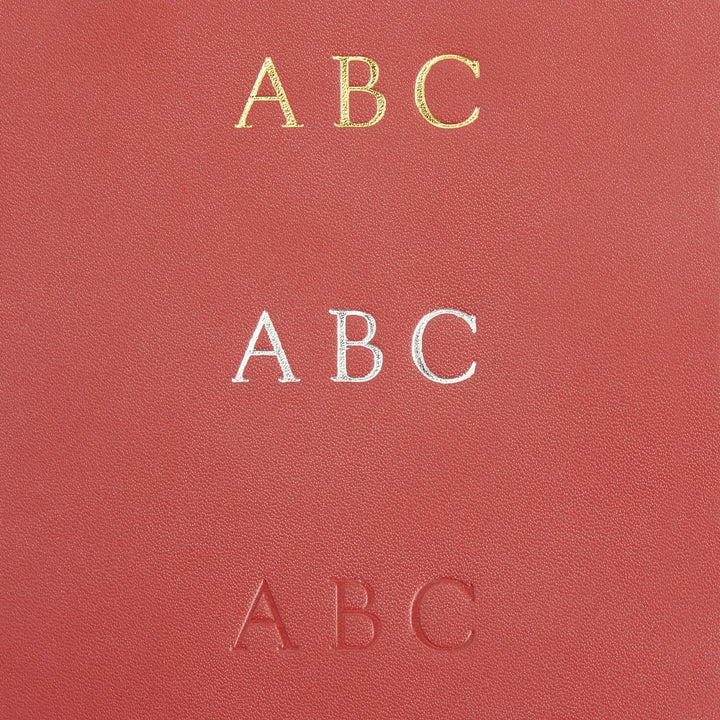 Close-up of three monogram options &