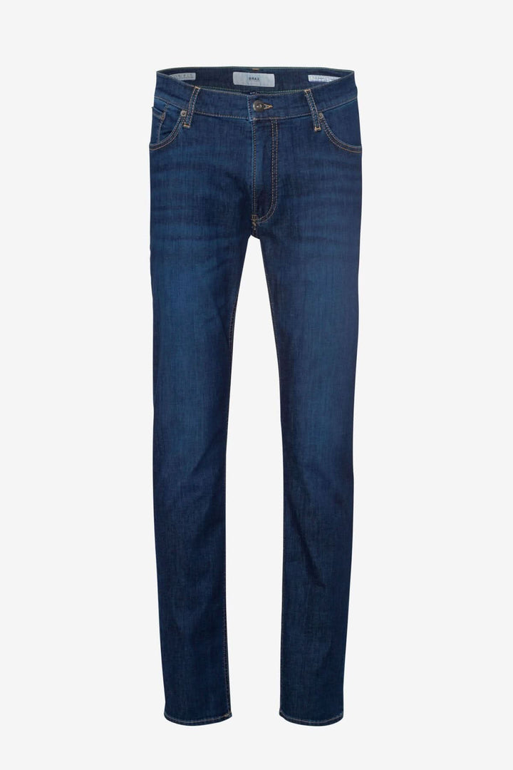 Jean Hi-flex pour homme, slim fit, 5 poches, en coton et élasticité, couleur bleue, style moderne.