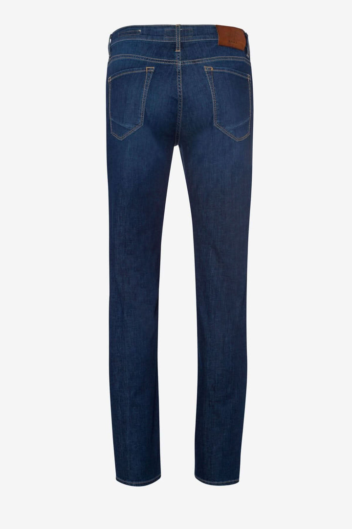 Jean Hi-flex pour homme, coupe slim, denim léger avec poches revolver et fermeture éclair, dos des jeans.