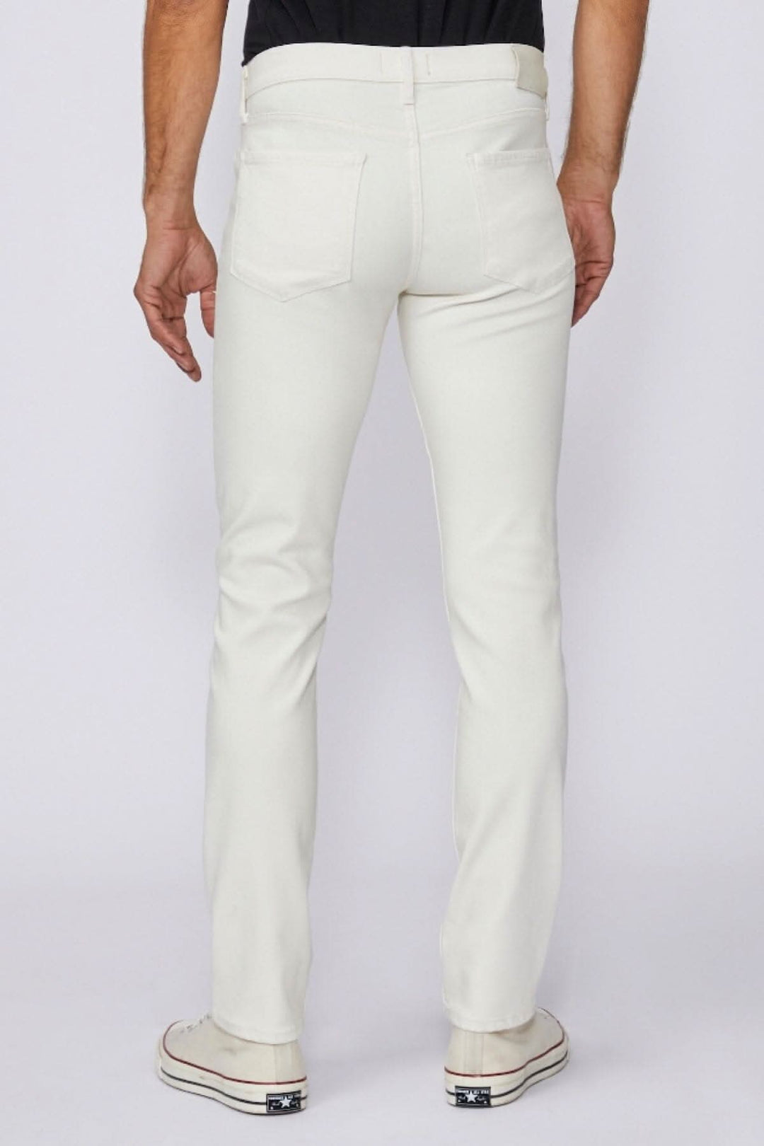 Jean Lennox Ice pearl vue arrière, coupe slim en denim blanc cassé, confort ultime et style moderne.