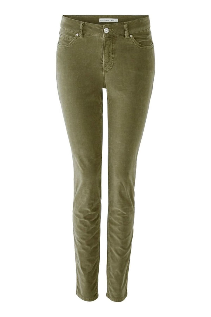 Jean Baxter en velours vert, coupe skinny avec cordon, 98% coton et 2% élasthanne, ajustement confortable.