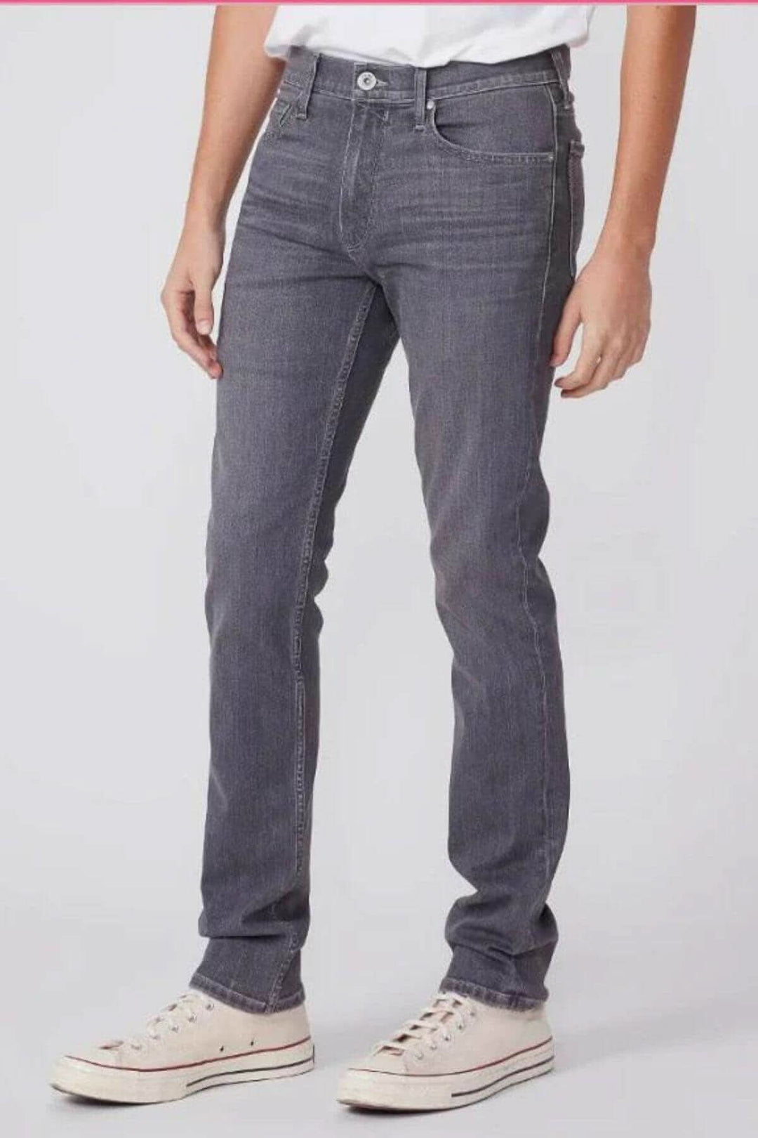 Jeans Lennox Mickells en délavage gris moyen, coupe cintrée, taille 10, confort optimal pour un usage quotidien.