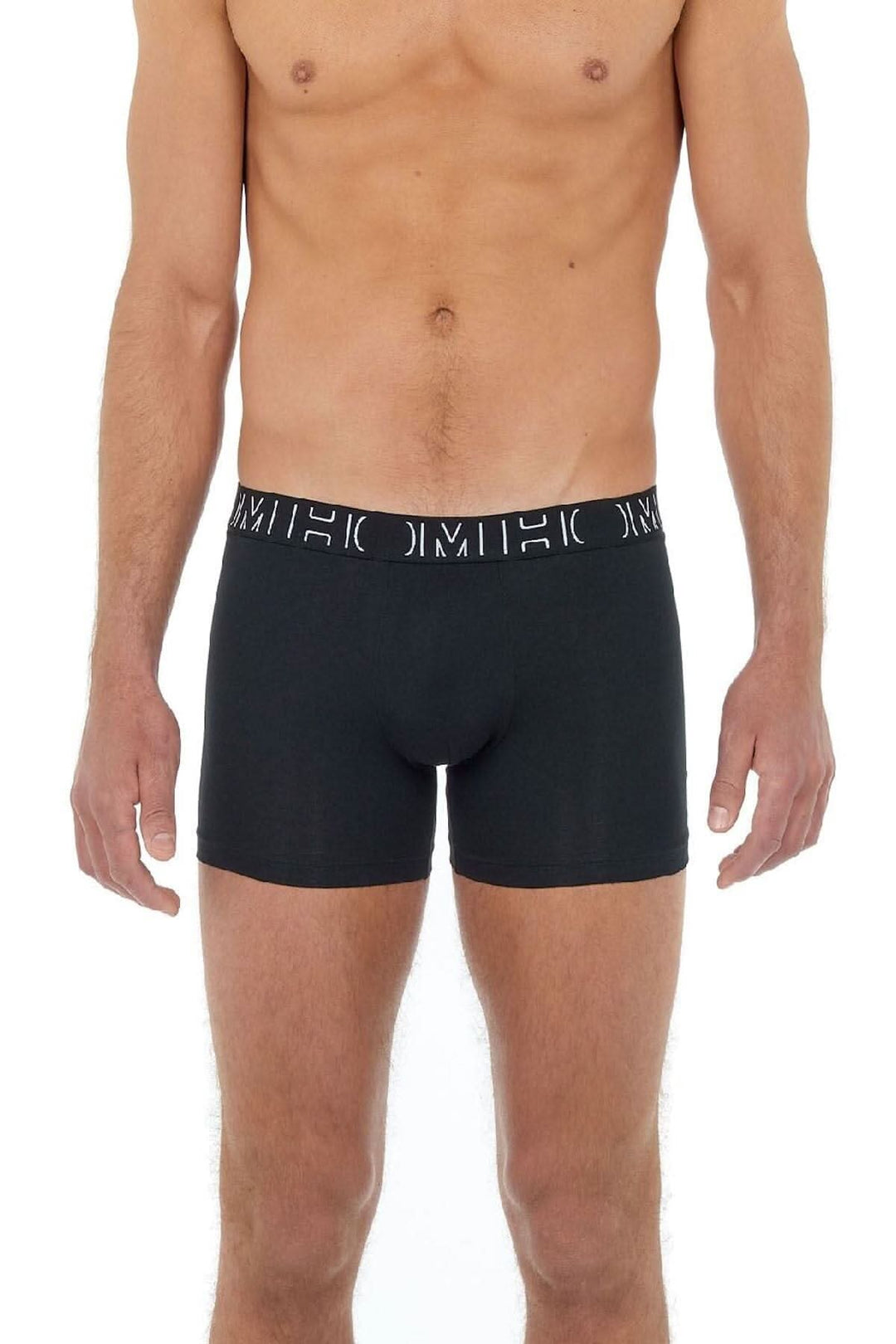 Boxer noir pour hommes en coton élasthanne, offrant confort et style, partie d&
