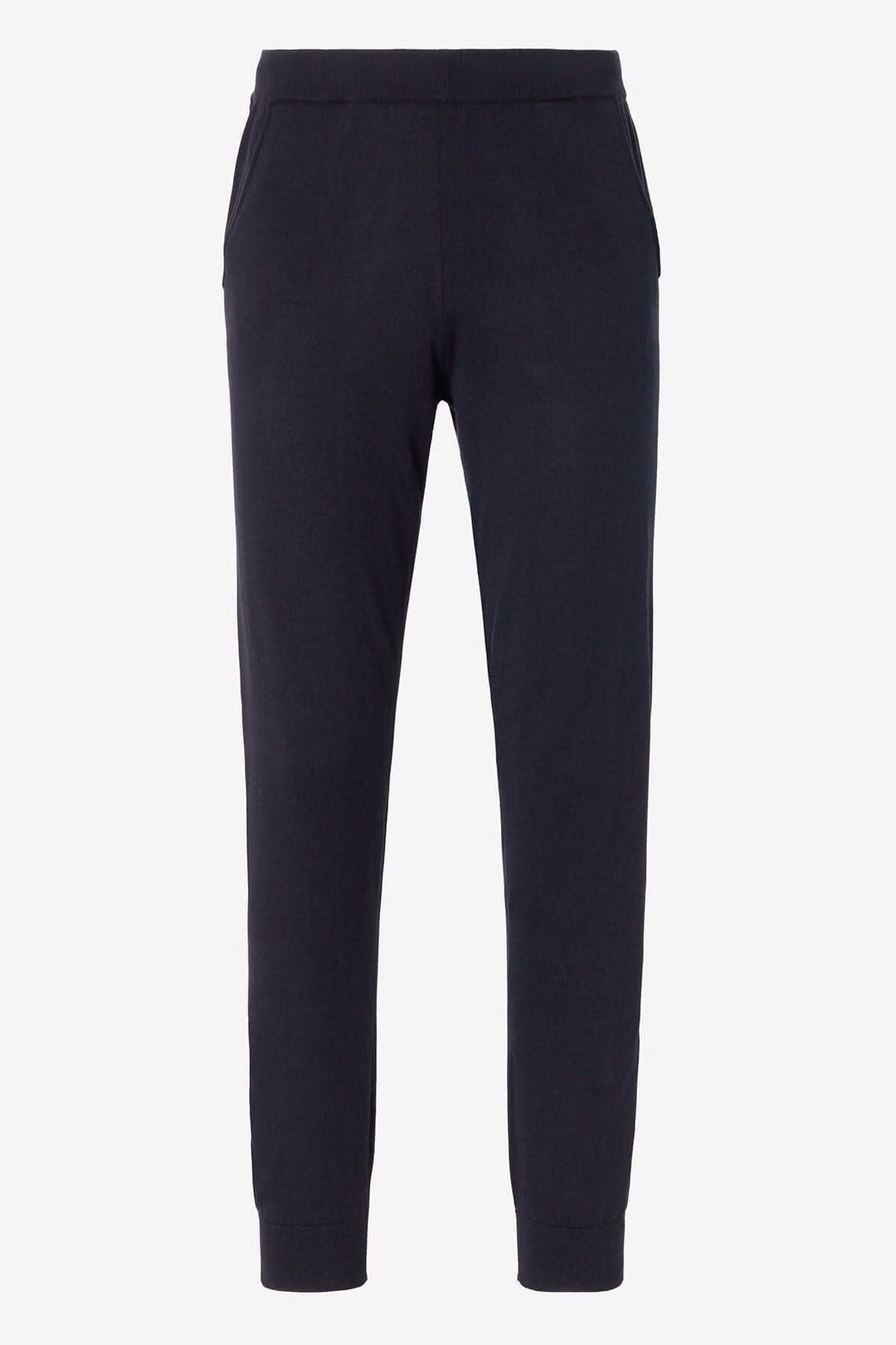 Pantalon d'intérieur en coton et cachemire, coupe classique, cordon de serrage à la taille, couleur noire.