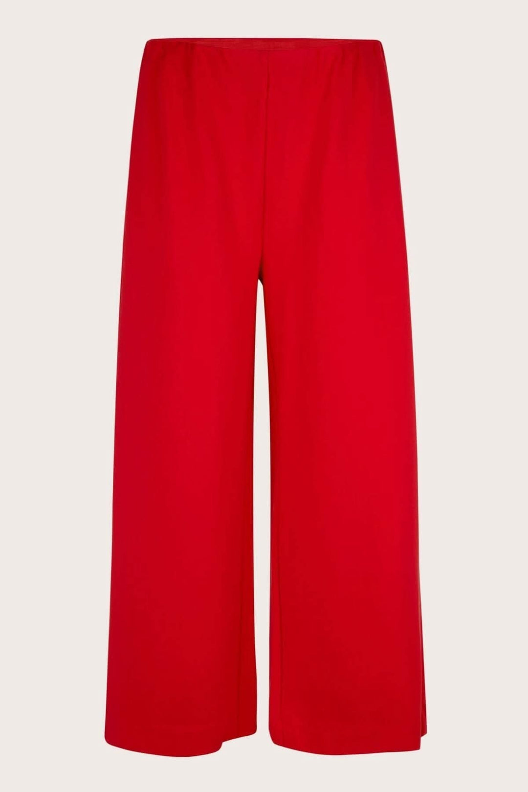 Pantalon en jersey Piri rouge, confortable avec taille élastique et coupe fluide. Idéal pour un style décontracté.