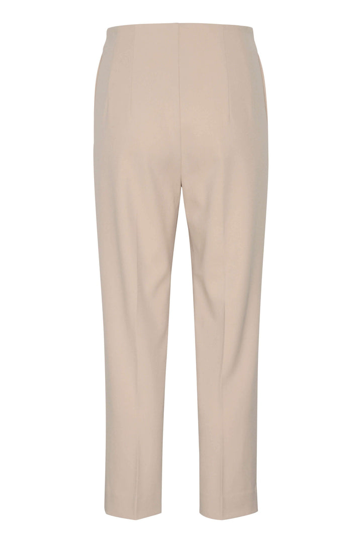 Pantalon Kayden, dos, couleur beige, coupe 7/8e, avec poches, en tricot léger, pour un style élégant.