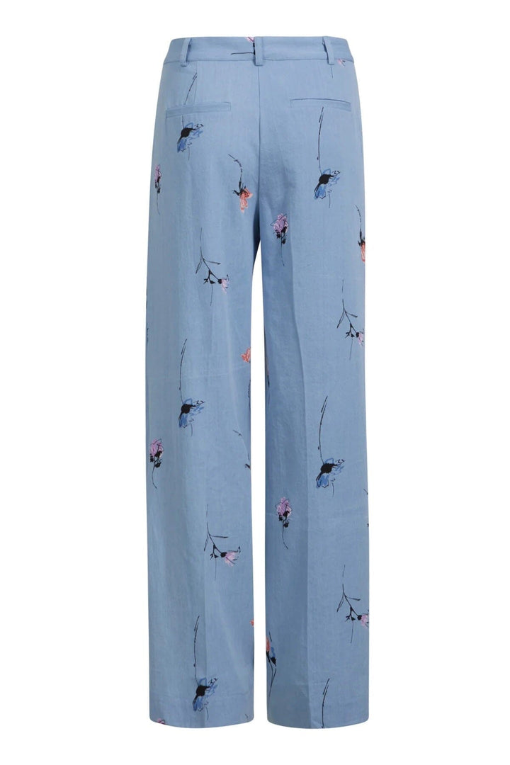 Pantalon large avec imprimé floral en denim Femme - Bas - Pantalon coster