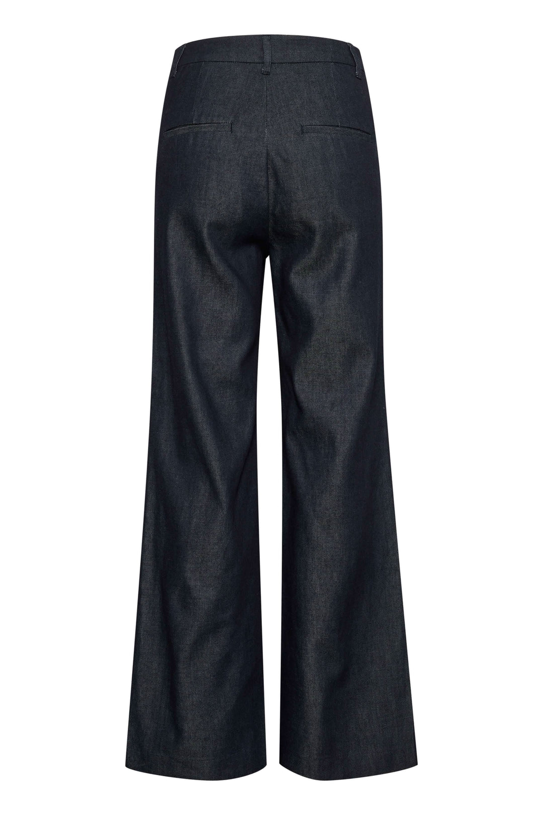 Pantalon Magdal Zella, pantalon à jambes larges en mélange de coton, vue arrière, style denim classique.