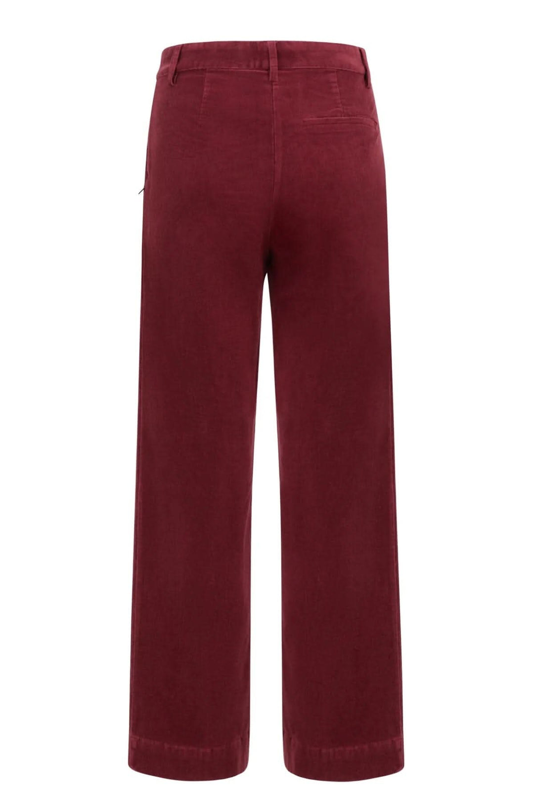 Vue arrière du pantalon Petra en velours côtelé, avec jambes larges et poche arrière.