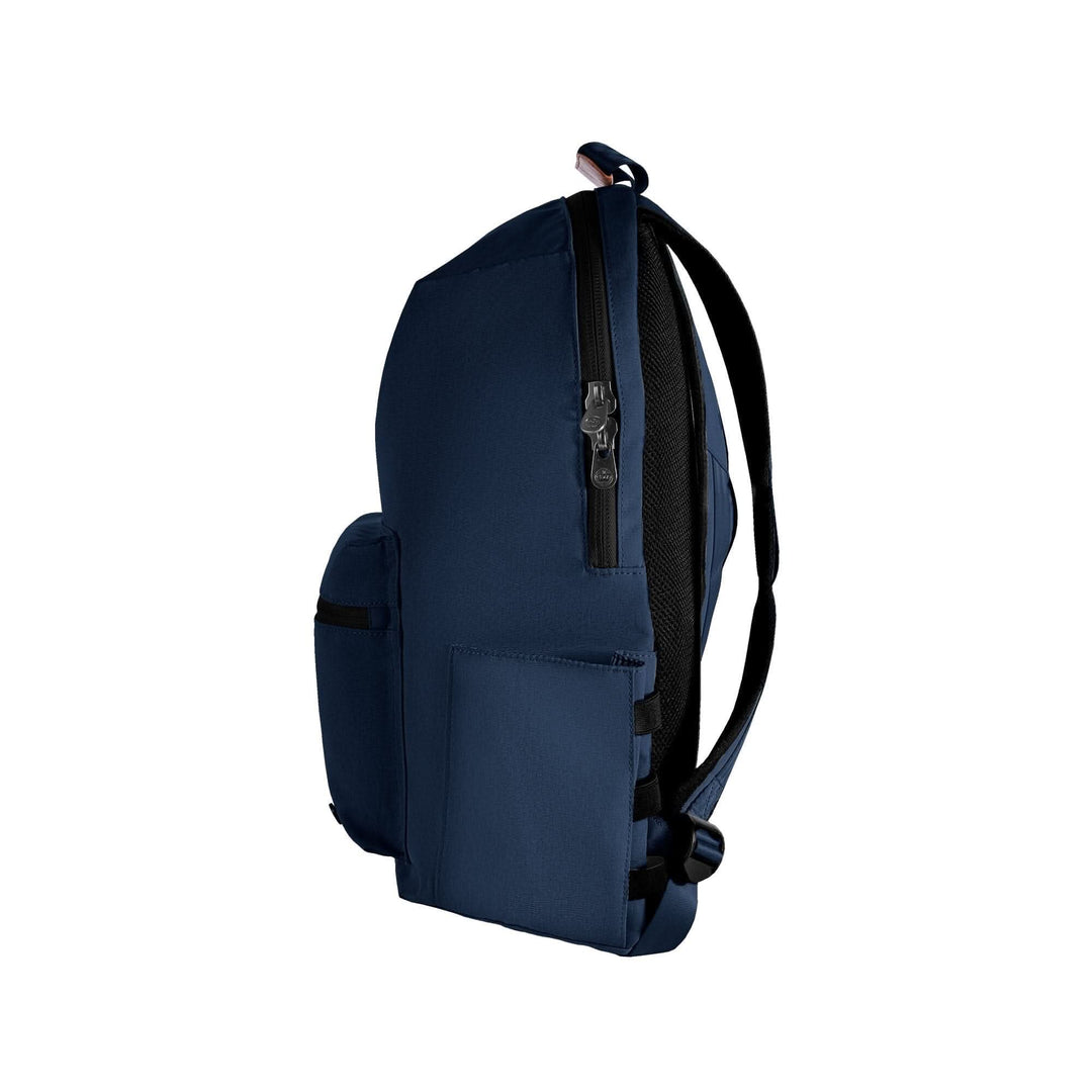 Sac à dos Granville 22L bleu avec grande poche avant et tissu recyclé résistant aux intempéries.